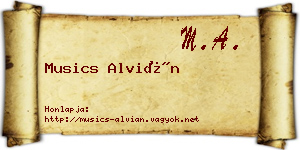 Musics Alvián névjegykártya